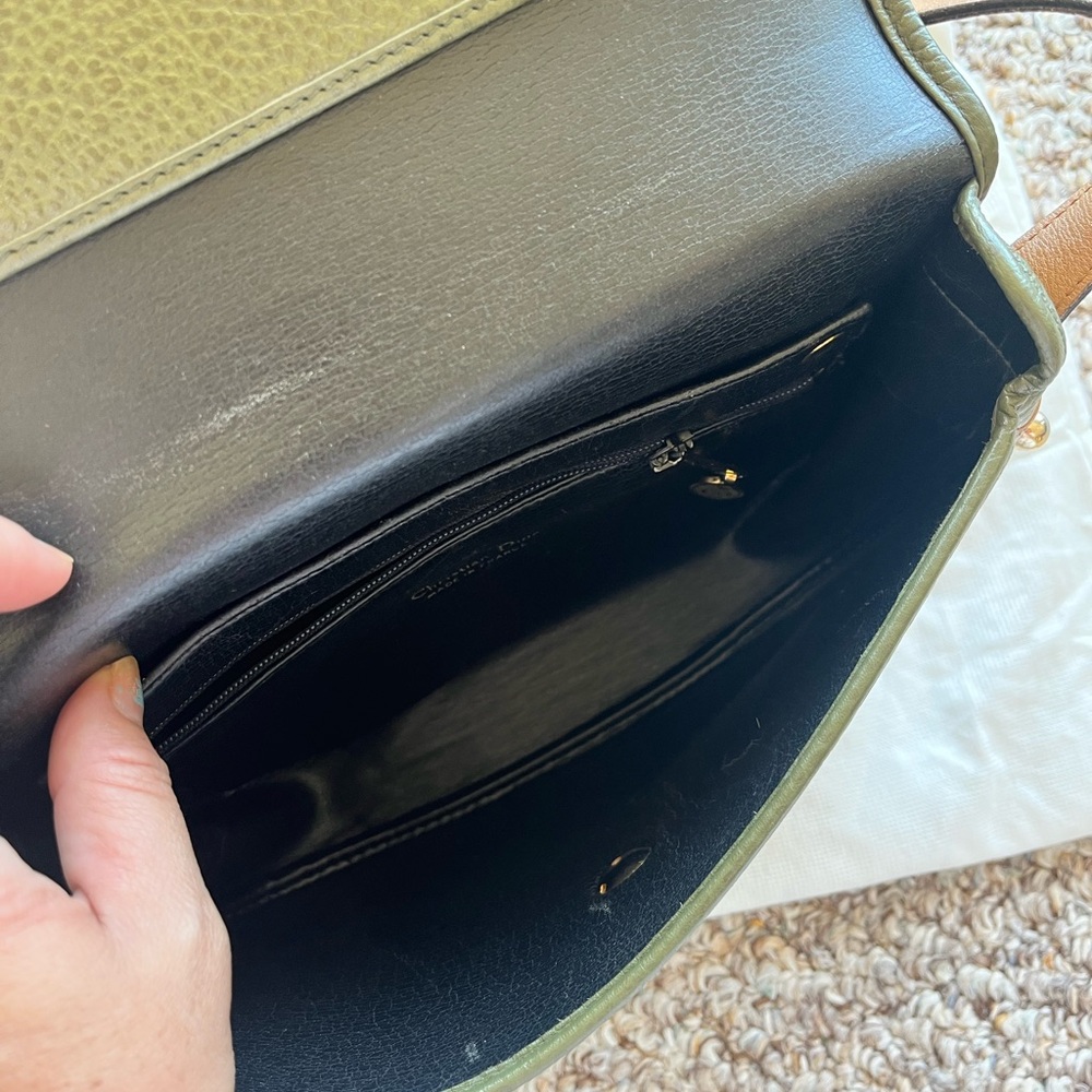 Dior Olive and Tan Leather Crossbody Bag vintage - Picture 4 of 11